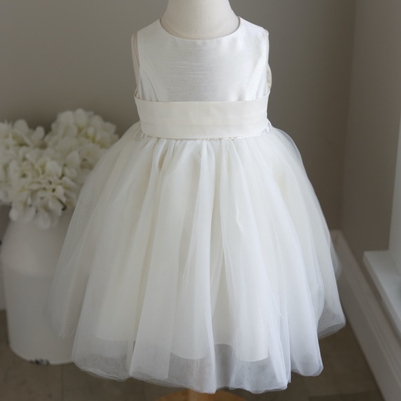 Ivory Flower Girl Dress Dupioni Silk Blend Special Occasion New With Tag - Picture 7 of 8